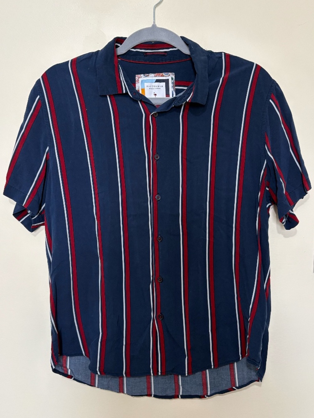 Men's Striped Casual Button Down Size M